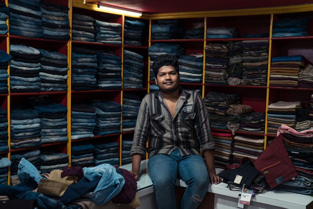 Jyoti at his store in Bhubaneswar, India