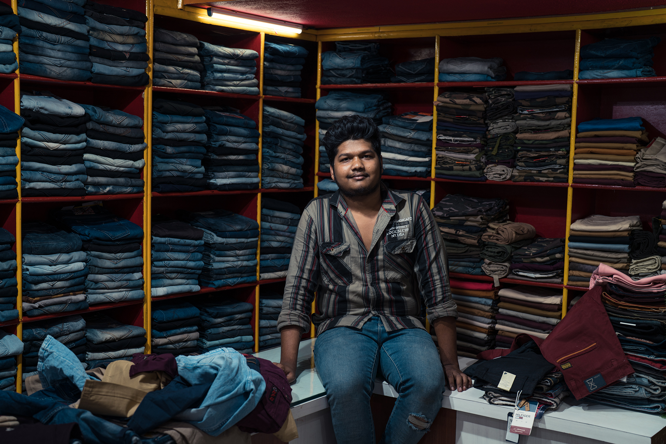 Jyoti at his store in Bhubaneswar, India